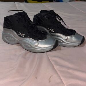 Reebok Metallic Silver and Black High-Tops
